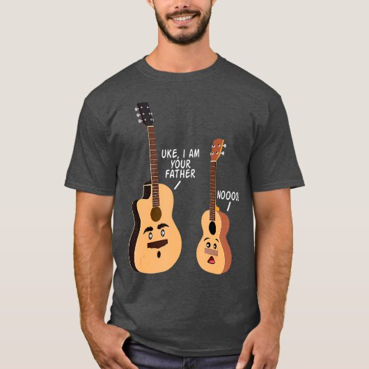 Ik ben je vader Funny Guitar en Ukulele T-shirt (Voorkant)