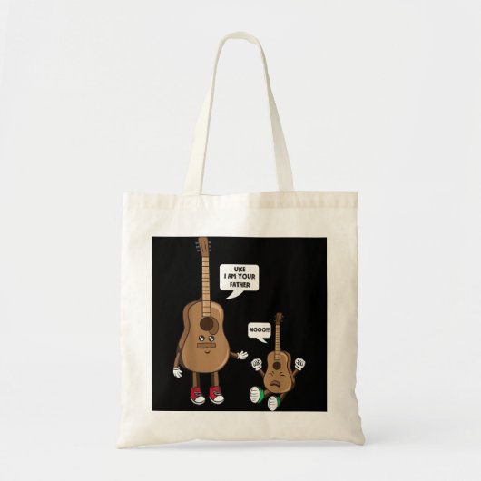 Ik ben je vader Funny Guitar Ukulele Player. Tote Bag (Voorkant)