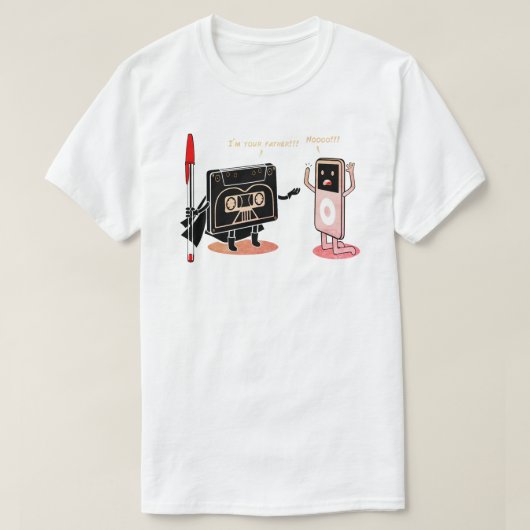 Ik ben je vader, grappig Cassettebandje retro paro T-shirt (Design voorkant)
