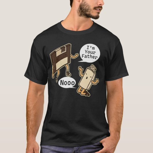 Ik ben je vader Noooo floppy disk en usb stick 1 T-shirt (Voorkant)