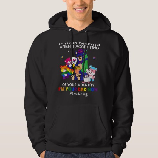 Ik ben je vader nu gratis vader knuffel LGBT Pride Hoodie (Voorkant)