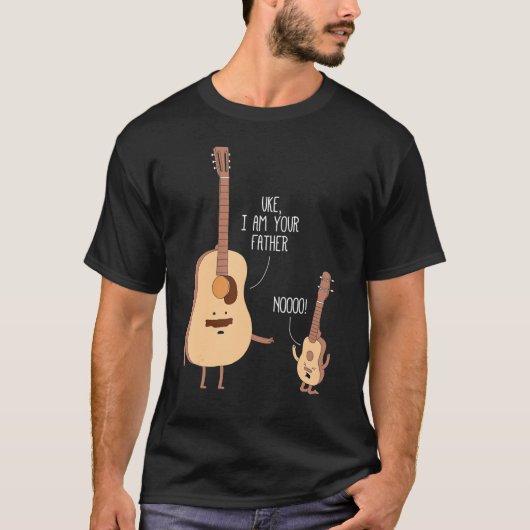 Ik ben je vader Ukulele Guitar Music T-shirt (Voorkant)