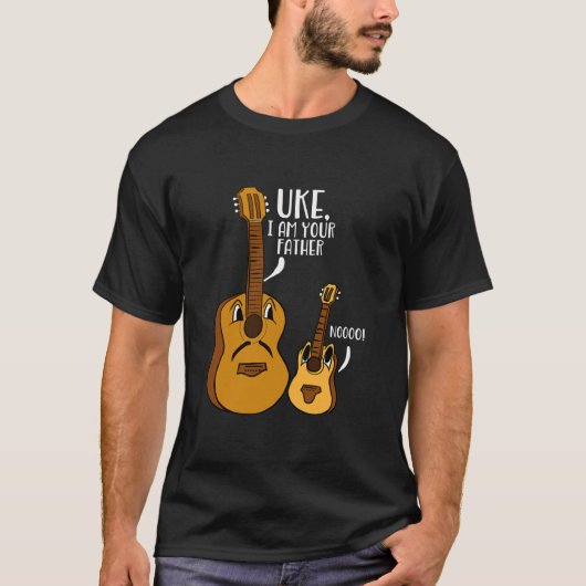 Ik ben je vader Ukulele Noo Guitar Musicus T-shirt (Voorkant)