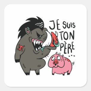 Ik ben je vader Warthog en varken Vierkante Sticker