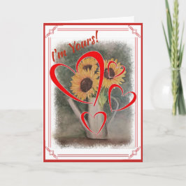 Ik ben je VALENTIJN SUNFLOWERS Feestdagen Kaart