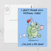 Ik ben je verjaardag niet vergeten, echt waar! briefkaart (Voorkant / Achterkant)