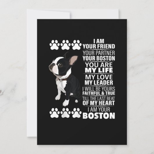 Ik ben je vriend, je partner, je Boston Terrier Aankondiging (Voorkant)