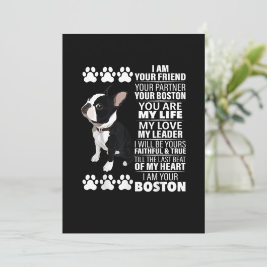 Ik ben je vriend, je partner, je Boston Terrier Aankondiging (Staand voorkant)