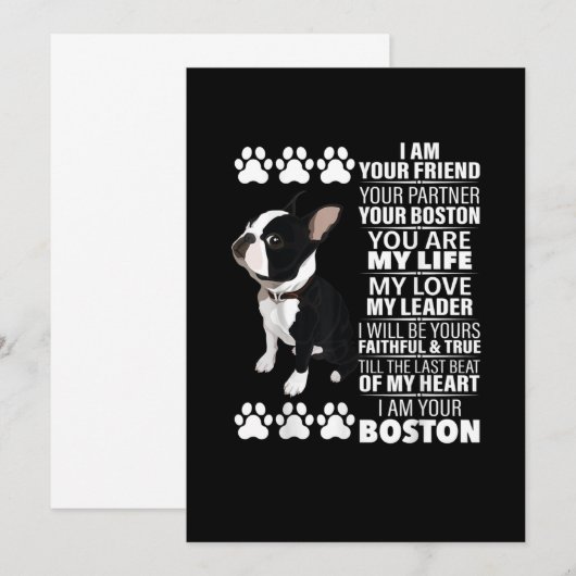 Ik ben je vriend, je partner, je Boston Terrier Aankondiging (Voorkant / Achterkant)