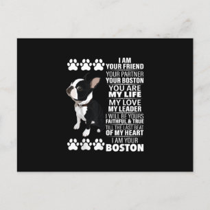 Ik ben je vriend, je partner, je Boston Terrier Aankondigingskaart