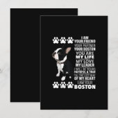 Ik ben je vriend, je partner, je Boston Terrier Bedankkaart (Voorkant / Achterkant)
