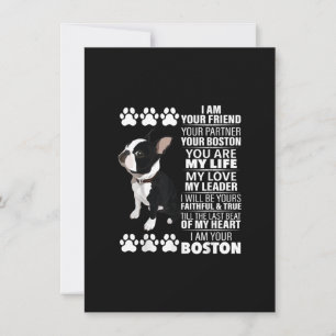 Ik ben je vriend, je partner, je Boston Terrier Bedankkaart