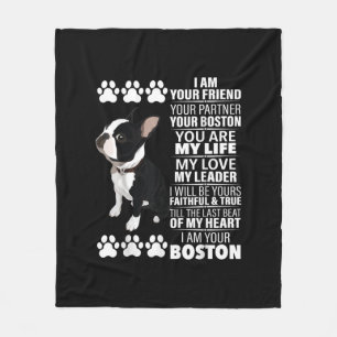Ik ben je vriend, je partner, je Boston Terrier Fleece Deken