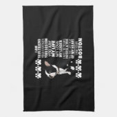 Ik ben je vriend, je partner, je Boston Terrier Theedoek (Verticaal)