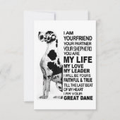 Ik ben je vriend jouw partner jouw hond Grote Dane RSVP Kaartje (Voorkant)