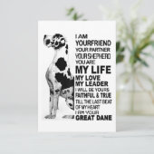 Ik ben je vriend jouw partner jouw hond Grote Dane RSVP Kaartje (Staand voorkant)