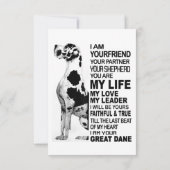 Ik ben je vriend jouw partner jouw hond Grote Dane RSVP Kaartje (Achterkant)