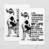 Ik ben je vriend jouw partner jouw hond Grote Dane RSVP Kaartje (Voorkant / Achterkant)