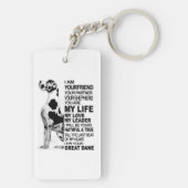 Ik ben je vriend jouw partner jouw hond Grote Dane Sleutelhanger (achterkant)