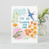 Ik ben je zo dankbaar bedankkaart (Staand voorkant)