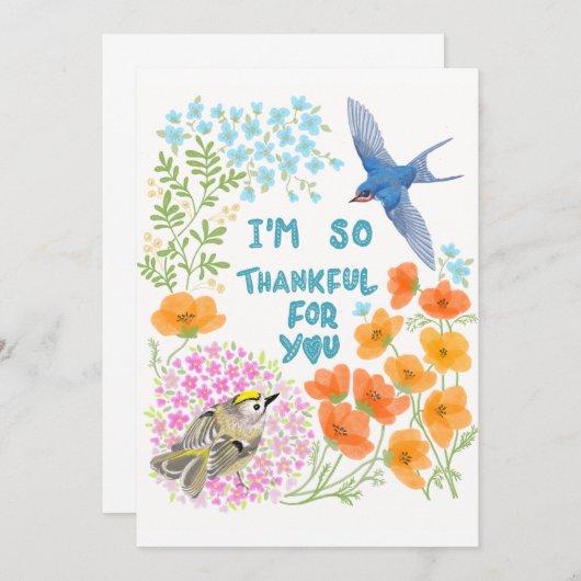 Ik ben je zo dankbaar bedankkaart (Voorkant / Achterkant)