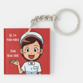 Ik ben je zuster Square (dubbelzijdig) Sleutelhang Sleutelhanger (Achterkant)