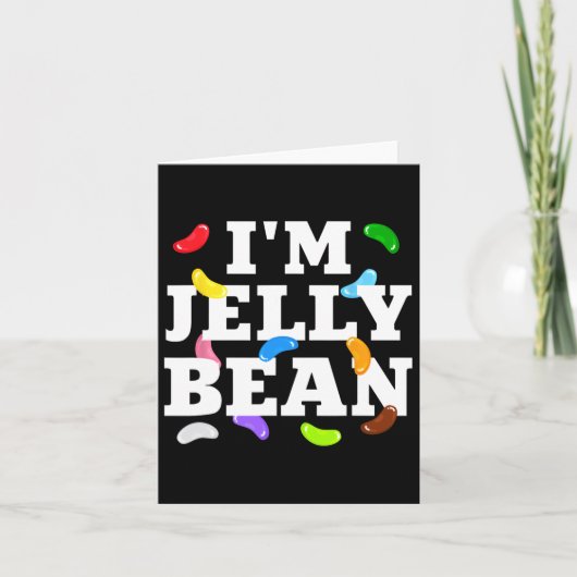 Ik ben Jelly Bean Halloween Snoep Kostuum Kaart (Voorkant)