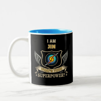 Ik Ben JIN Wat Is Jouw Superkracht Tweekleurige Koffiemok
