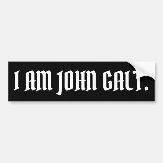 IK BEN JOHN GALT BUMPERSTICKER (Voorkant)