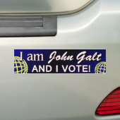 Ik ben John Galt - en ik stem Bumpersticker (Op auto)