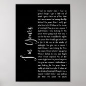 Ik ben jouw zwarte Script Song Lyric Wall Art Prin Poster (Voorkant)