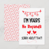 Ik ben jullie geen restitutie, grappige Valentijns Bedankkaart (Voorkant / Achterkant)