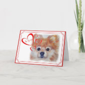 IK BEN JULLIE VALENTIJN CUTE GOLDEN POMERANIAN FEESTDAGEN KAART (Voorkant)