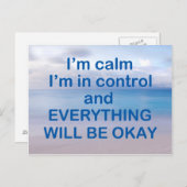 Ik ben kalm, ik ben in Control Briefkaart (Voorkant / Achterkant)
