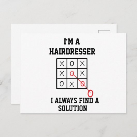 Ik ben kapper, ik vind altijd een oplossing briefkaart (Voorkant / Achterkant)