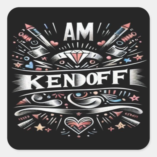 Ik ben Kenoff, Vierkante Sticker (Voorkant)
