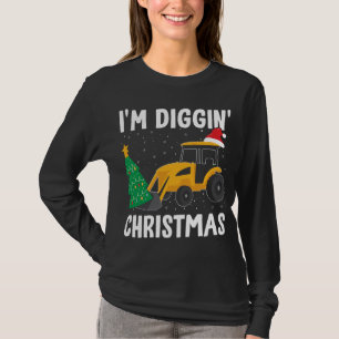 Ik ben Kerstmis bouwvakker Santa Ex aan het graven T-shirt