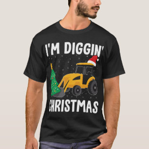 Ik ben Kerstmis bouwvakker Santa Ex aan het graven T-shirt