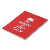 Ik ben Khmer dat ik geen kalm kan houden Notitieblok (Linkerzijde)