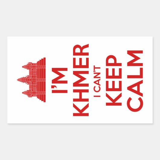 Ik ben Khmer dat ik geen kalm kan houden Rechthoekige Sticker (Voorkant)