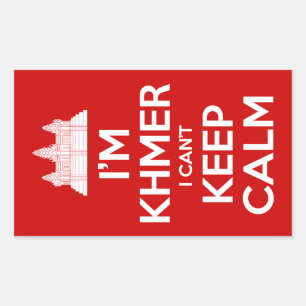 Ik ben Khmer dat ik geen kalm kan houden Rechthoekige Sticker