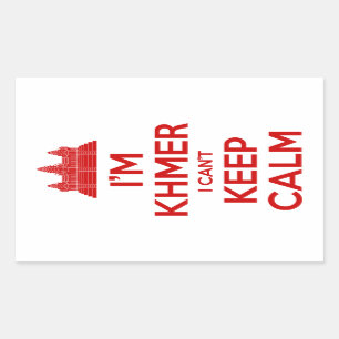 Ik ben Khmer dat ik geen kalm kan houden Rechthoekige Sticker
