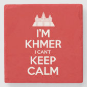 Ik ben Khmer dat ik geen kalm kan houden Stenen Onderzetter (Voorkant)