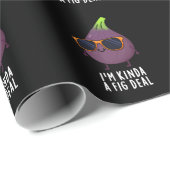 Ik ben Kinda A Fig Deal Funny Fruit Pun Dark BG Cadeaupapier (Rol Hoek)