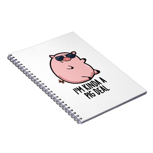 Ik ben Kinda A Pig Deal Funny Animal Pun Notitieboek (Rechterzijde)