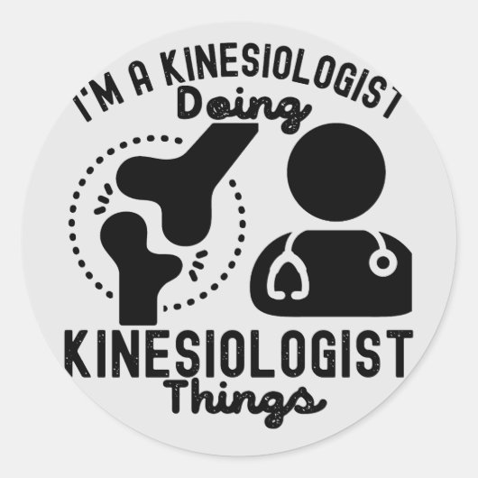 Ik ben kinesioloog in kinesiologische dingen ronde sticker (Voorkant)
