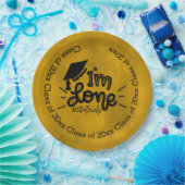 Ik ben klaar - Geel Papieren Bordje (Feest)