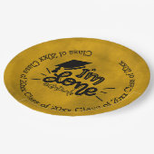 Ik ben klaar - Geel Papieren Bordje (Gekanteld)