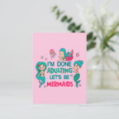 Ik ben klaar met zeemeerminnen briefkaart (Staand voorkant)