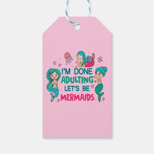 Ik ben klaar met zeemeerminnen cadeaulabel (Achterkant)